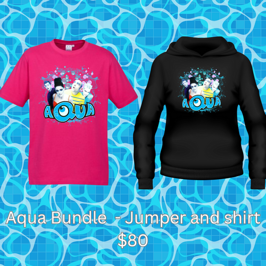 adult aqua jumper and tshirt bundle