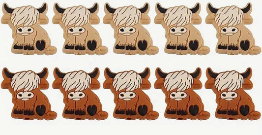 HIGHLAND COWS SILICONE BEADS